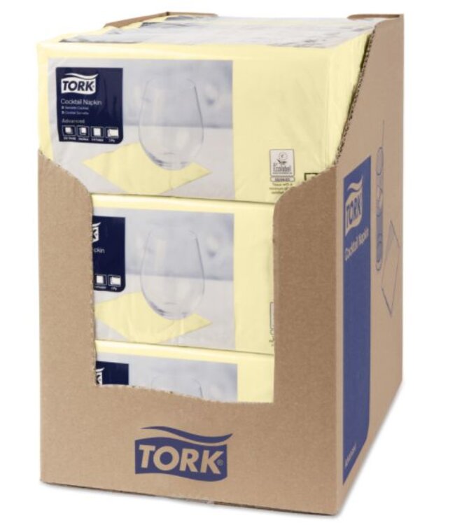 Tork tissue servet 23x23cm 2-laags 1/4-vouw Champagne 10x300