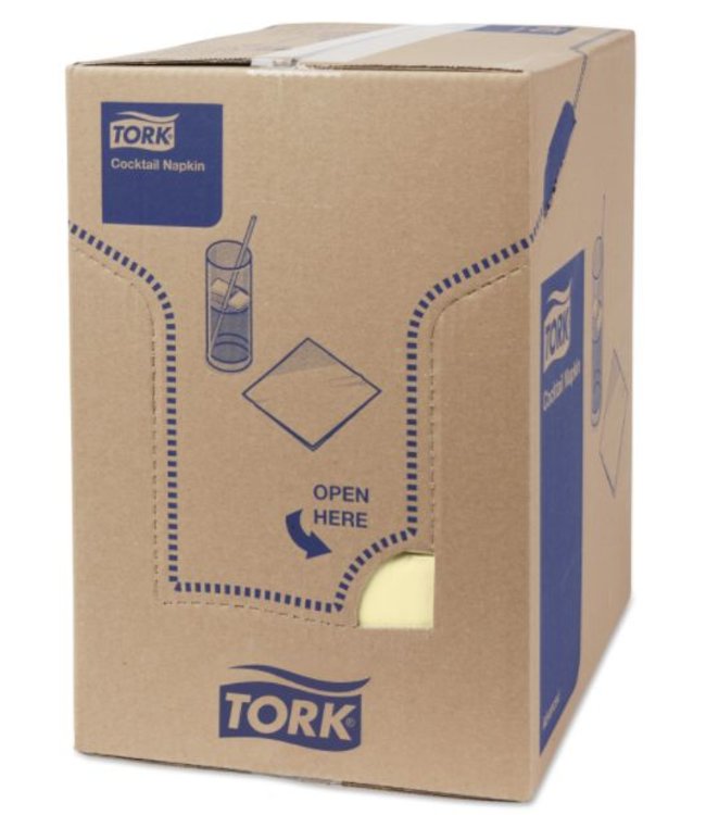 Tork tissue servet 23x23cm 2-laags 1/4-vouw Champagne 10x300