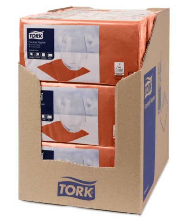 Tork tissue servet 23x23cm 2-laags 1/4-vouw terracotta 10x300