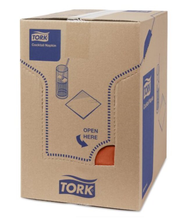 Tork tissue servet 23x23cm 2-laags 1/4-vouw terracotta 10x300
