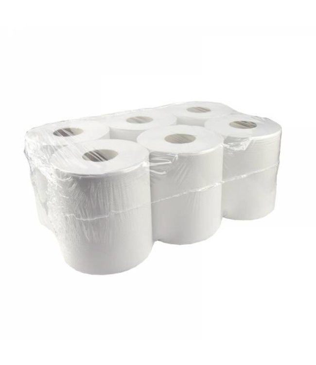 Eigen merk Poetsrollen Midi, 6x 300M, 1-laags, recycled wit