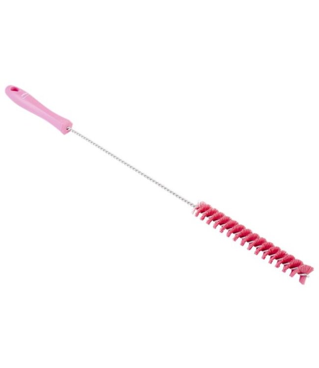 Vikan Pijpenborstel met handvat, 20 mm, medium, roze