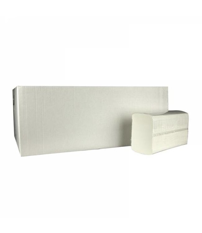 Eigen merk Vouwhanddoekjes Multifold, 2-laags, cellulose wit, 3060 stuks