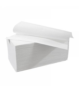 Eigen merk Vouwhanddoekjes interfold, 2-laags, cellulose wit, 3200 stuks