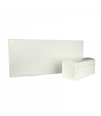 Eigen merk Vouwhanddoekjes interfold, 3-laags, cellulose wit, 2500 stuks