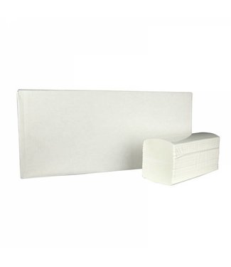 Eigen merk Vouwhanddoekjes interfold, 2-laags, cellulose wit, 2400 stuks