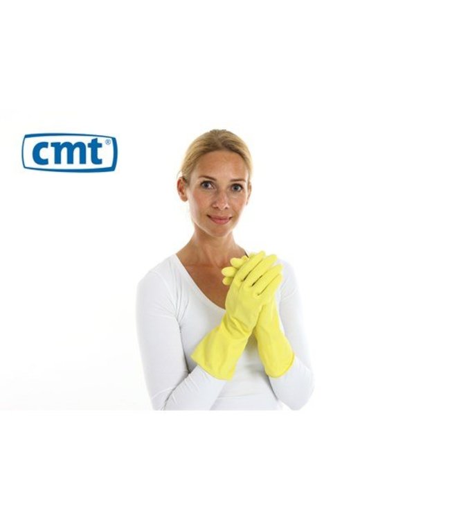 Huishoudhandschoen extra stevig rubber food approved 12 paar - geel