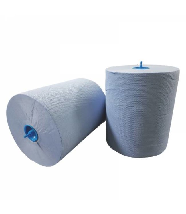 Eigen merk Handdoekrol Matic, 2-laags, cellulose blauw, 21cm, 6x 150M