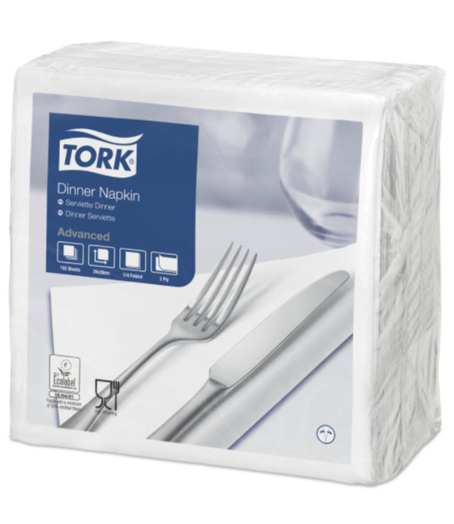 Tork LinStyle® servet 48x48cm 1/4-vouw wit 12x25
