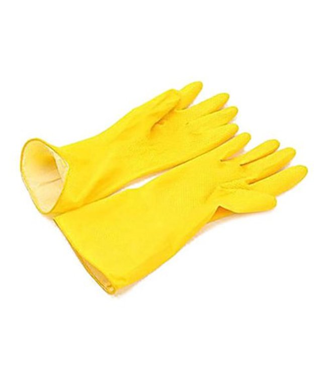 Handschoen latex, geel, maat S