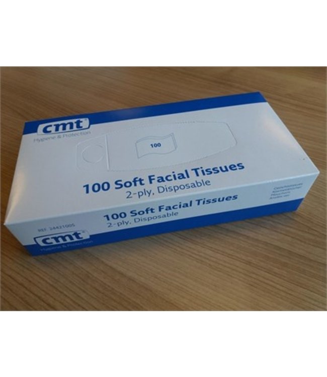 CMT soft facial tissues, 2-laags, wit, 20x20cm, 36x100st