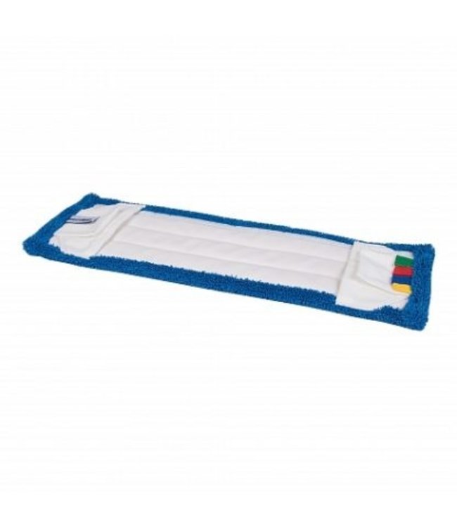 Wecoline Microvezel vlakmop 40cm blauw met pockets en flaps