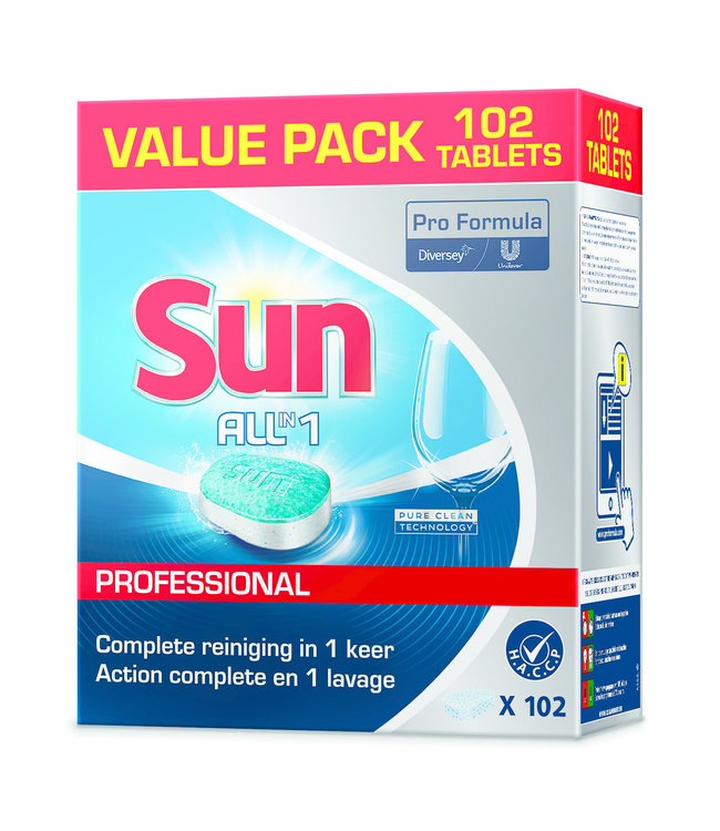 Johnson Diversey Sun Pro Formula All-in-1 Vaatwastabletten 102 st.