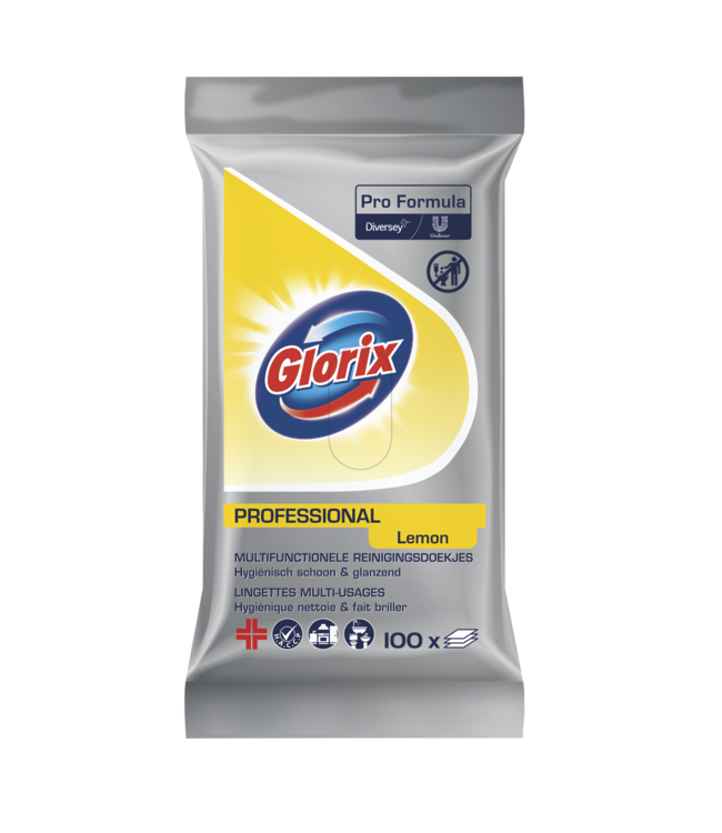 Glorix Pro Formula Multifunctionele Reinigingsdoekjes 100 stuks