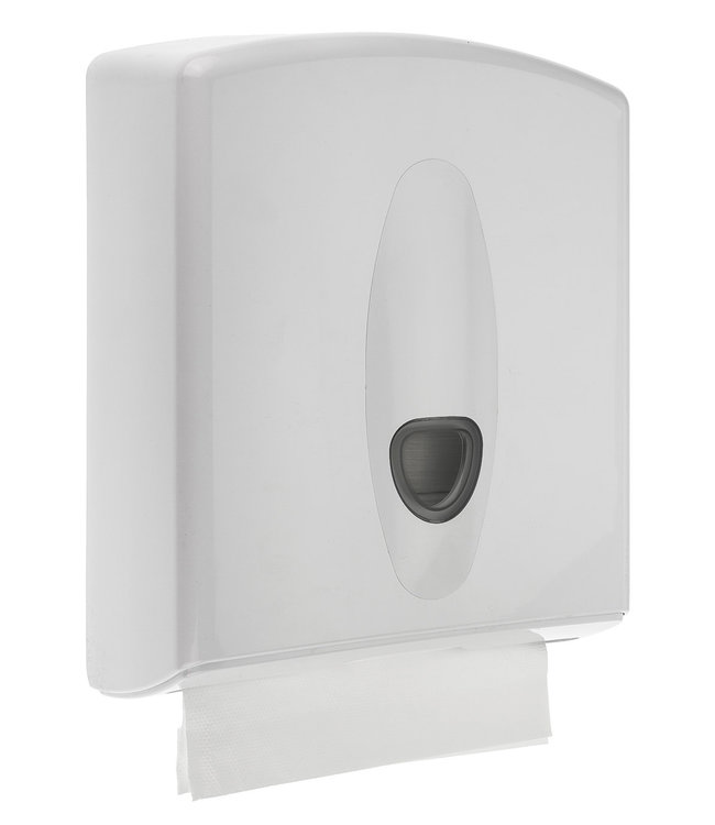 Handdoekdispenser midi kunststof wit