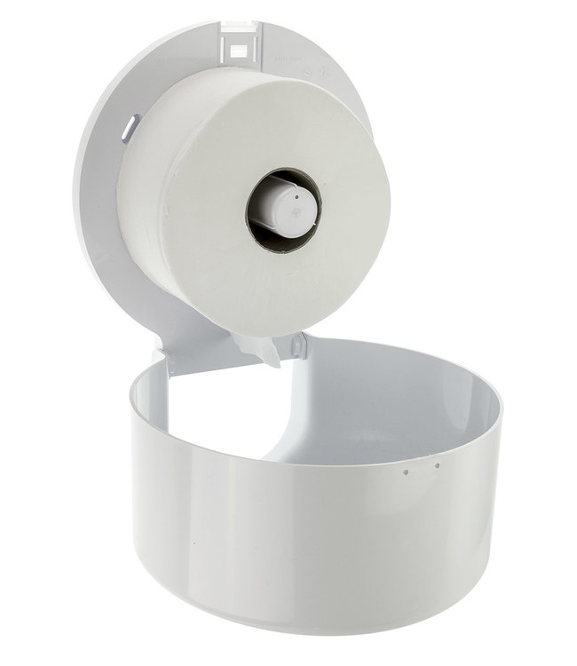 Jumboroldispenser mini kunststof wit