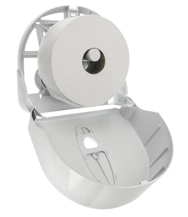 Jumboroldispenser maxi kunststof wit
