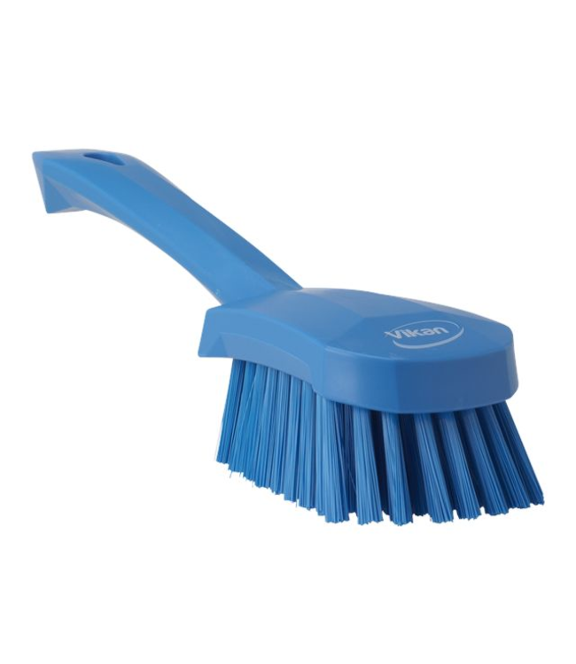 Vikan harde afwasborstel, korte steel, 270x70x85mm blauw