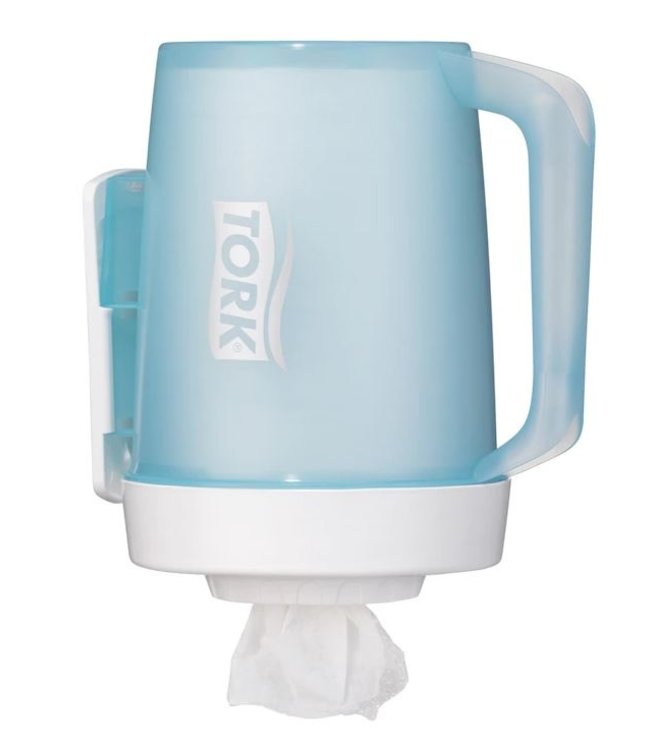 Tork Draagbare Mini Centerfeed Dispenser, wit/turqoise, kunststof, Performance-Line
