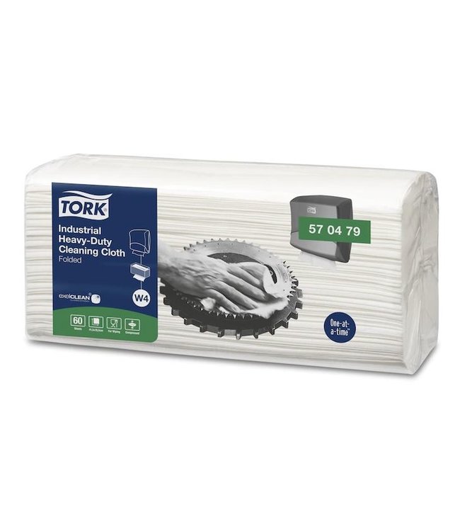 Tork Industrial Heavy-Duty Gevouwen Reinigingsdoek, 1-laags, wit, 41,5x35,5cm, 4x60st, 240st/doos