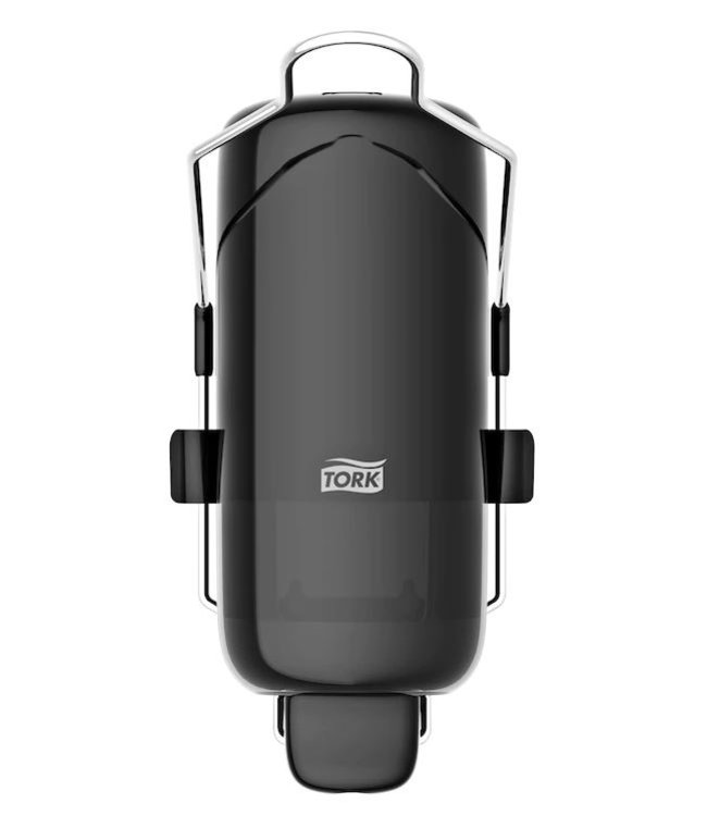 Tork Vloeibare- en Sprayzeep Dispenser met Armbeugel, zwart, kunststof, Elevation-Line