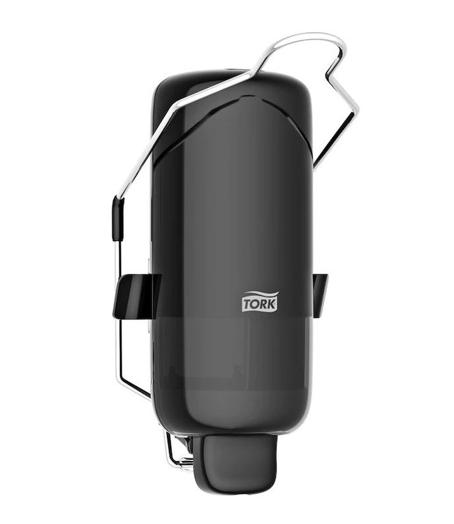 Tork Vloeibare- en Sprayzeep Dispenser met Armbeugel, zwart, kunststof, Elevation-Line