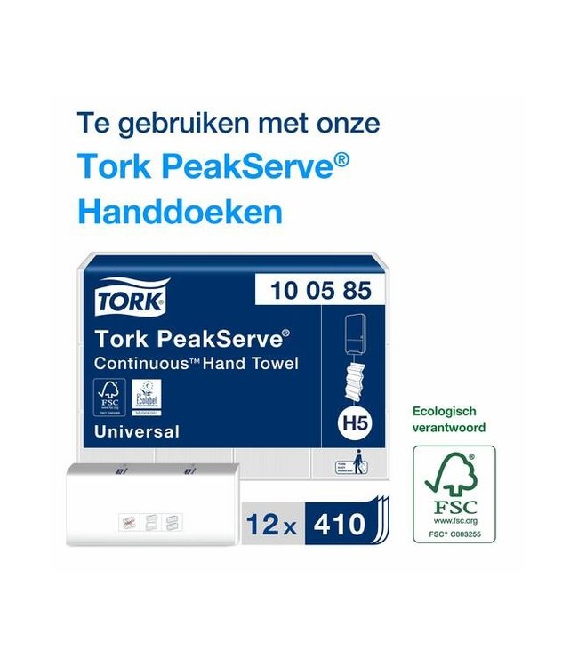 Tork PeakServe® Continu™ Handdoek Dispenser, wit, kunststof, Elevation-Line