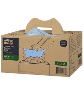 Tork Heavy-Duty Reinigingsdoek XL Handy Box, 1-laags, blauw, 61,5x35,5cm, 120st/doos