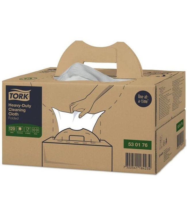 Tork Heavy-Duty Reinigingsdoek XL Handy Box, 1-laags, wit, 61,5x35,5cm, 120st/doos