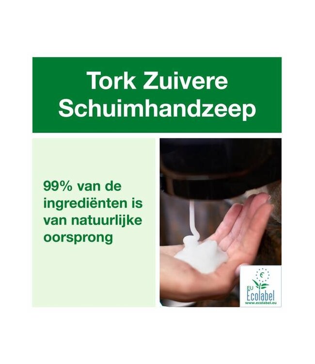 Tork Zuivere Schuimhandzeep zonder kleurstof, 1ltr/flacon, 6st/doos