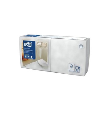 Tork LinStyle® Cocktailservet Premium, 1-laags, wit, 23x23cm ¼-vouw 12x100st, 1.200st/doos