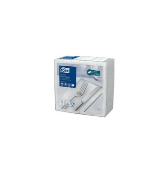 Tork Textured Dinnerservet, 2-laags, 39x39cm, 1/8-vouw, wit, 20x50st, 1.000st/doos