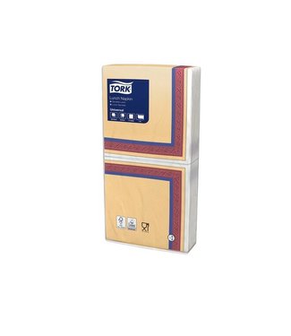 Tork Lunchservet Cuisine, 1-laags, decor, 32,8x32,5cm, ¼-vouw, 8x400st, 3.200st/doos