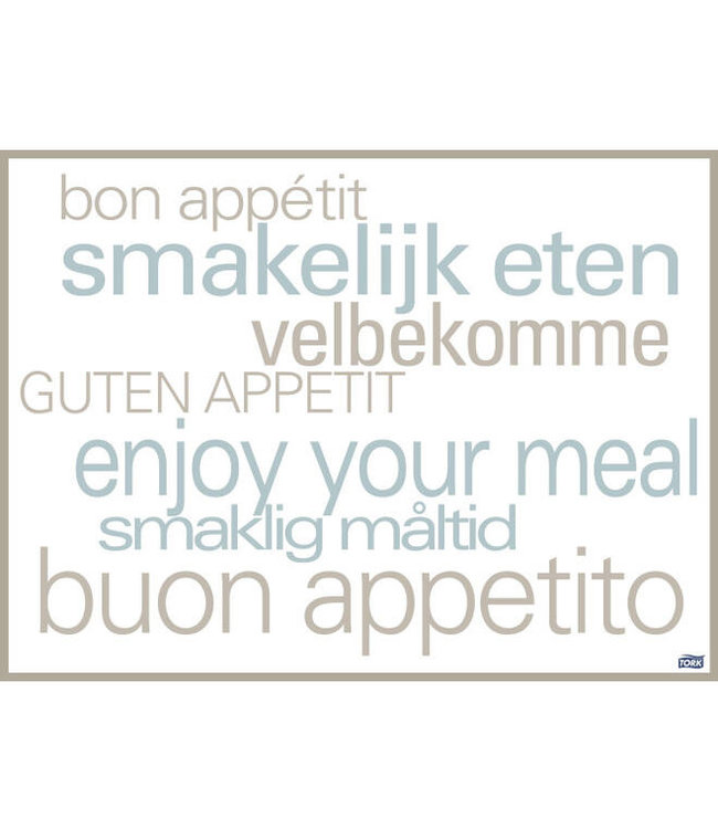 Tork Placemat Text Advanced, 1-laags, decor, 42x30cm, 5x500st, 2.500st/doos