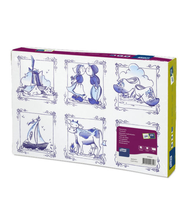 Tork Placemat Delft-Ware Advanced, 1-laags, decor, 42x30cm, 5x500st, 2.500st/doos