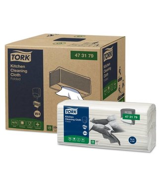 Tork Kitchen Cleaning Gevouwen Reinigingsdoek, 1-laags, wit, 41,5x35,5cm, 4x75doek, 300doek/doos