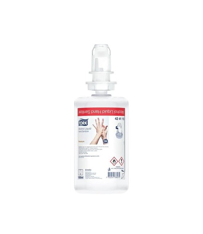 Tork Vloeibare Alcohol voor Handdesinfectie, transparant, 1ltr/flacon, 6st/doos