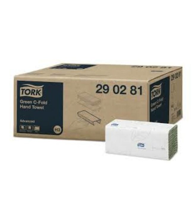 Tork C-vouw Handdoek Advanced, 2-laags, groen, 25x31cm, 20x128vel, 2.560vel/doos