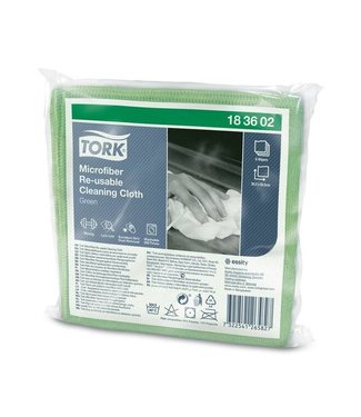 Tork Premium Microvezel reinigingsdoek, groen, 30.5x30.5cm, 8x6st/pak