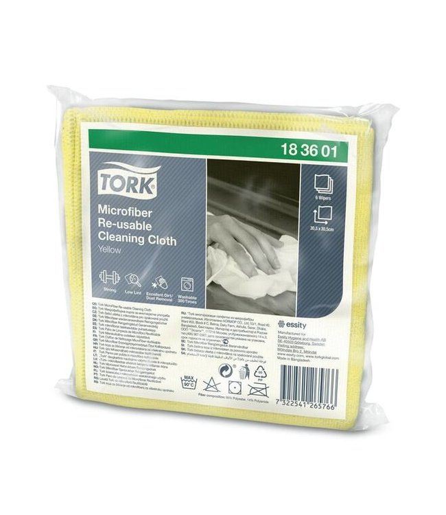 Tork Premium Microvezel reinigingsdoek, geel, 30.5x30.5cm, 8x6st/pak