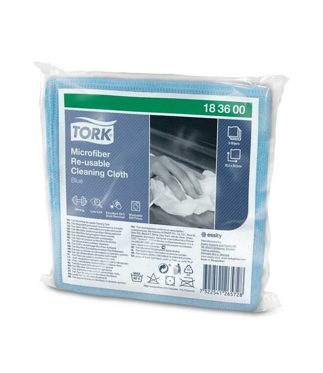 Tork Premium Microvezel reinigingsdoek, blauw, 30.5x30.5cm, 8x6st/pak