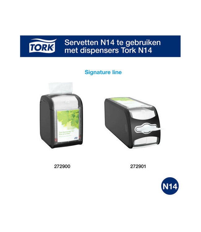 Tork Xpressnap Fit® dispenserservet Advanced, 2-laags, wit, 21,3x16,5cm, 6x120st, 4320st/doos