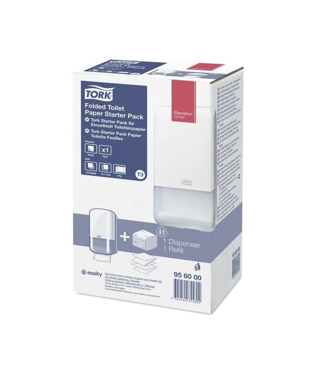 Tork Gevouwen Toiletpapier Dispenser Starter pack C&C Kunststof Wit