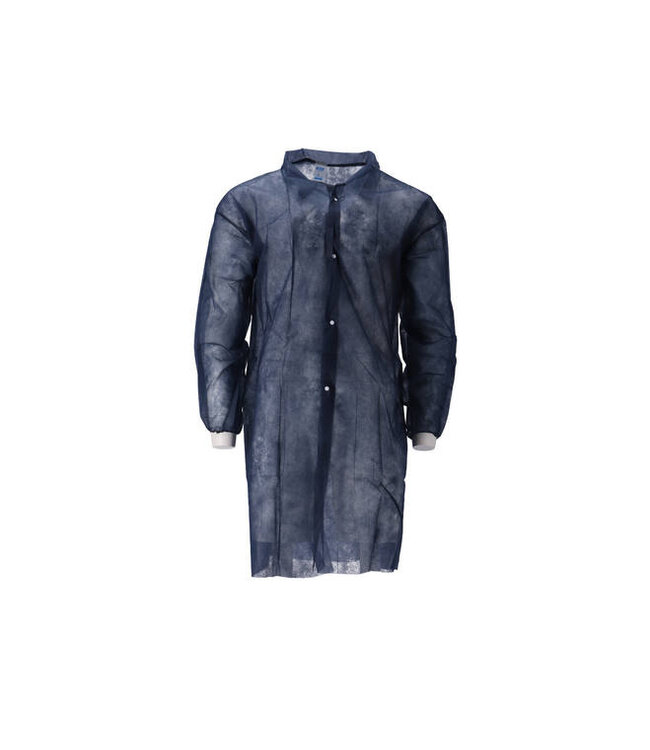 CMT Bezoekersjas light weight blauw met drukknopen 100 stuks