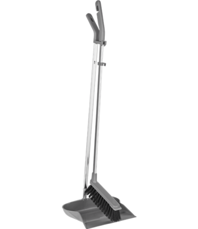 Vikan ErgoClean stoffer/blik combinatie, lichtgrijs. 98cm