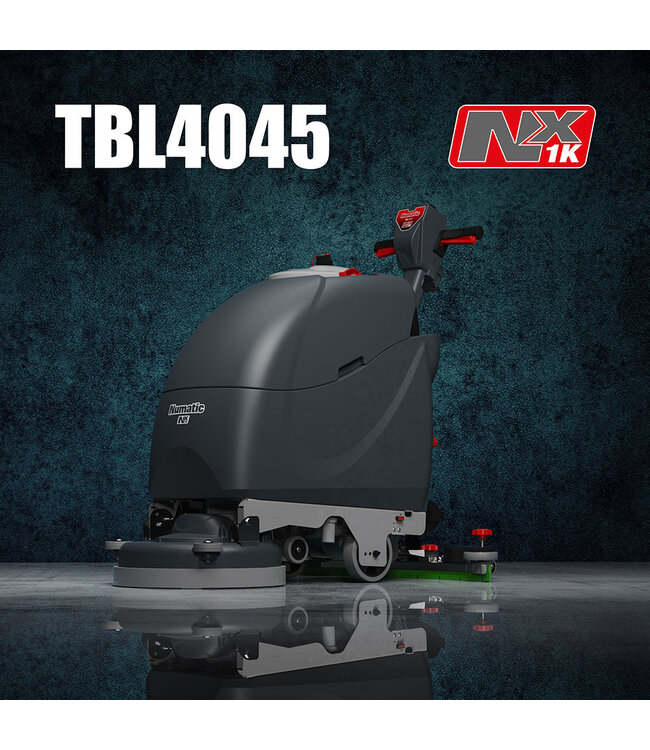 Numatic TBL4045 NX1K schrob-zuigmachine inclusief accus, lader, borstel en NSP