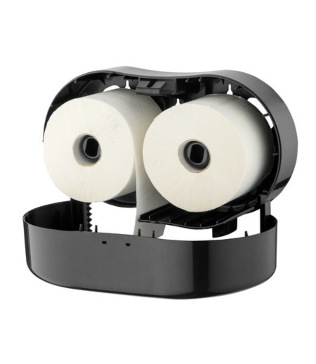 PlastiQline 2rolshouder kunststof zwart (standaard)