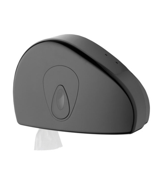 PlastiQline Jumboroldispenser mini + restrol kunststof zwart