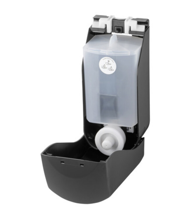 PlastiQline Foamzeepdispenser 400 ml kunststof zwart navulbaar
