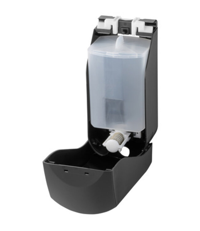 PlastiQline Zeepdispenser 400 ml kunststof zwart navulbaar